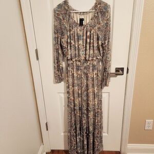 Chic Long Sleeve Floral Maxi Dress